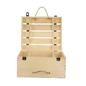 Mạnh Mẽ <span class=keywords><strong>Rope</strong></span> Nâng Xử Lý Hấp Dẫn Góc Tô Điểm Hộp Gỗ Cho Rượu Vang - Product Image 1