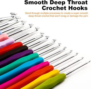 Crochets en aluminium à manche en plastique souple TPR de 2,0 mm à 10,0 mm, vente en gros, offre spéciale, pour tricot, loom, outils d'artisanat DIY, kit de tissage - Product Image 2
