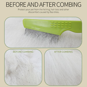 Pettine per toelettatura per animali domestici a doppia fila per cani e gatti per rimuovere grovigli e nodi rimuove grovigli e nodi pettine per pidocchi - Product Image 6