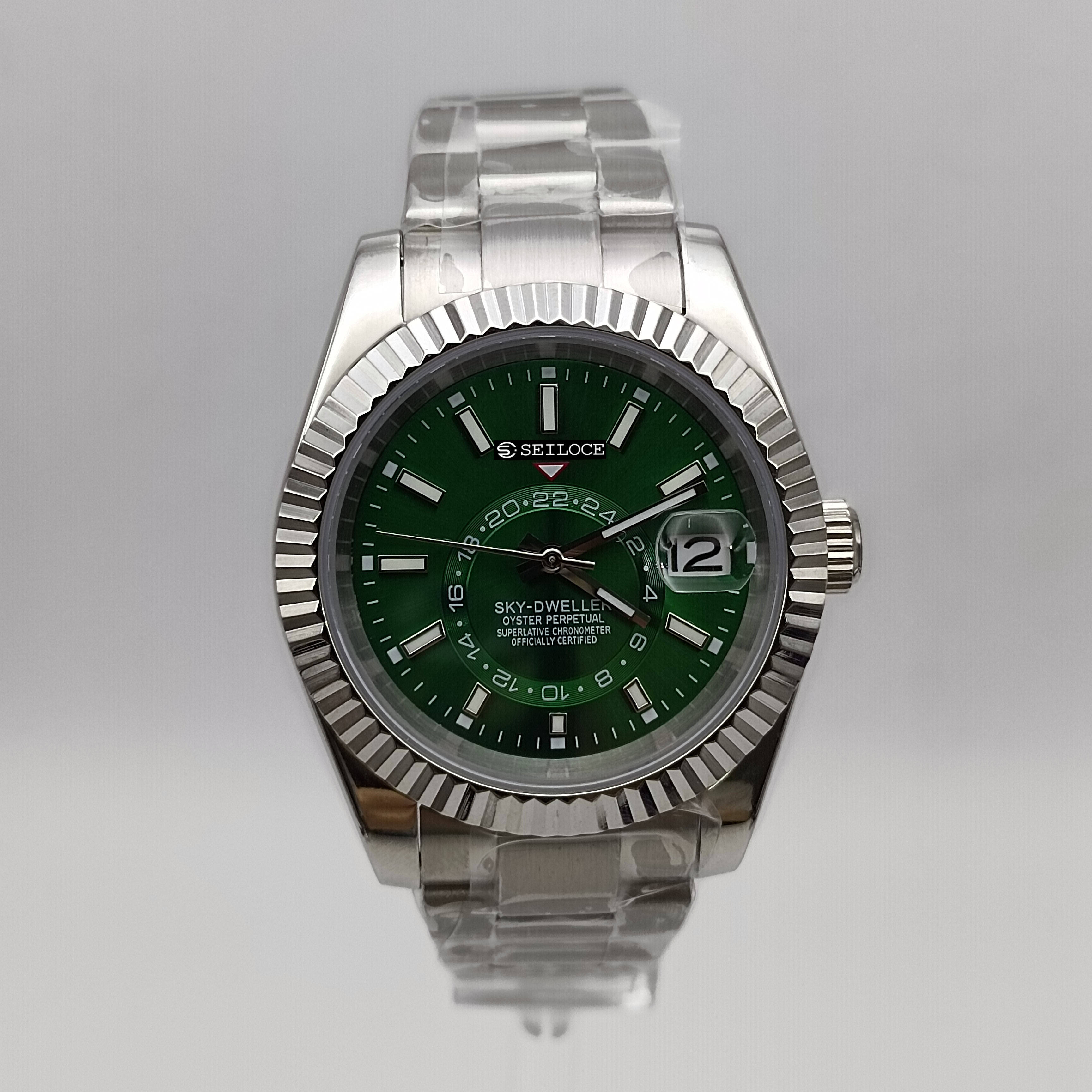 Silver Case+Dark Green Dial