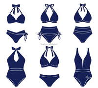 2026 Geprinte Euro-Amerikaanse Gerecyclede Dames Zwempak Halter Bikini Eén Delig Gestreept Fruit Strandkleding Groothandel Van Fabrikant
