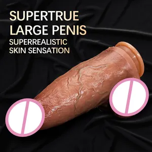 Hotsale büyük boy sıvı silikon gerçekçi Dildos güçlü vantuz G Spot vibratör kadınlar için gerçekçi Dildos Penis büyük Penis