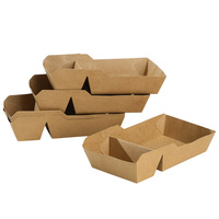 Boîte à snack jetable, plateau en papier ouvert, boîte à frites, boîte à chips, boîte en papier kraft à emporter