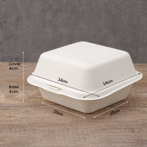 Embalagem de Alimentos em Caixa de Açúcar de Cana Suqure, Caixa Descartável para Hambúrguer em Restaurantes para Catering e Delivery - Product Image 4