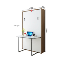 Lit superposé en métal avec bureau, style 2021, noir, réglable, lit Murphy WT-B07