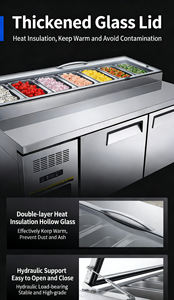 Plan de travail de cuisine en acier inoxydable de 1,8 mètre à refroidissement direct, table à <span class=keywords><strong>pizza</strong></span>, réfrigérateur sous <span class=keywords><strong>comptoir</strong></span> de haute qualité - Product Image 3