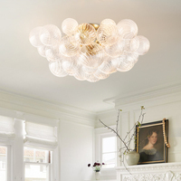 Lustre moderne en forme de globe pour intérieur, luminaire décoratif pour couloir, salon, éclairage de plafond, verre transparent, lampes de plafond de luxe