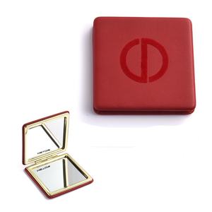 Velvet Soft Touch Square Luxury Gold Frame Cosmetic Lightsome Pocket <b>Mirror</b> - Product Image 2