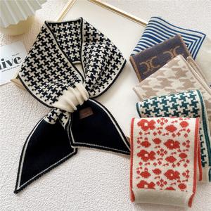 <span class=keywords><strong>2022</strong></span> vente chaude luxe hiver chaud femme écharpe croix imprimé Plaid tricot chaud châles écharpes - Product Image 2