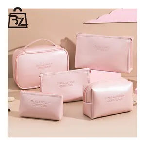 Professional Pink Custom Trending Waterproof Travel Makeup Cosmetic Bag Toiletry Bags