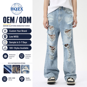 Jeans de mezclilla rasgados de estilo vintage para <span class=keywords><strong>hombre</strong></span>, informales y holgados, de moda para las cuatro estaciones - Product Image 1