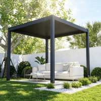 Kit de pergola à lames orientables en aluminium imperméable, gazebo extérieur à toit motorisé avec éclairage LED, prix usine