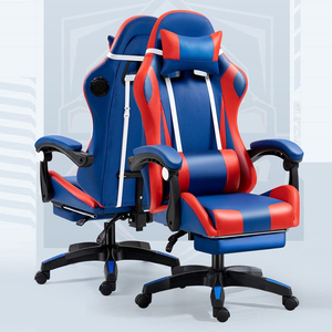 <span class=keywords><strong>Fauteuil</strong></span> réglable au <span class=keywords><strong>design</strong></span> moderne en cuir PU à base de nylon <span class=keywords><strong>Fauteuil</strong></span> de jeu inclinable pivotant pour gamers de course - Product Image 3