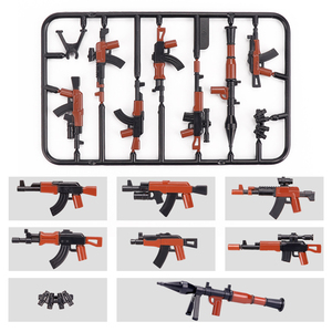 Rifle <span class=keywords><strong>de</strong></span> <span class=keywords><strong>Asalto</strong></span> <span class=keywords><strong>de</strong></span> Fantasía y Ciencia Ficción, Modelo Ak-74, Juguete <span class=keywords><strong>de</strong></span> Dos Colores, Negro y Marrón, Bloques <span class=keywords><strong>de</strong></span> Construcción <span class=keywords><strong>de</strong></span> Plástico para Ensamblar - Product Image 2