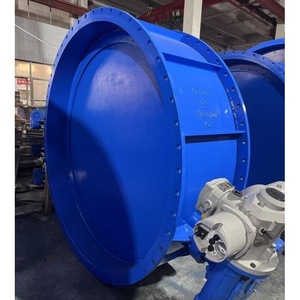 วาล์วผีเสื้อ D343H-2.5C DN2400 โลหะ ซีลแข็ง แบบหน้าแปลน ควบคุมด้วยมือ/ไฟฟ้า สำหรับน้ำอุณหภูมิปกติ - Product Image 1