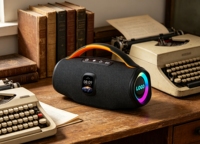 Enceinte Bluetooth portable 30W, double haut-parleur de 4 pouces, son puissant pour fêtes, V5.4, sans fil, pour extérieur, avec lumières RGB et subwoofer