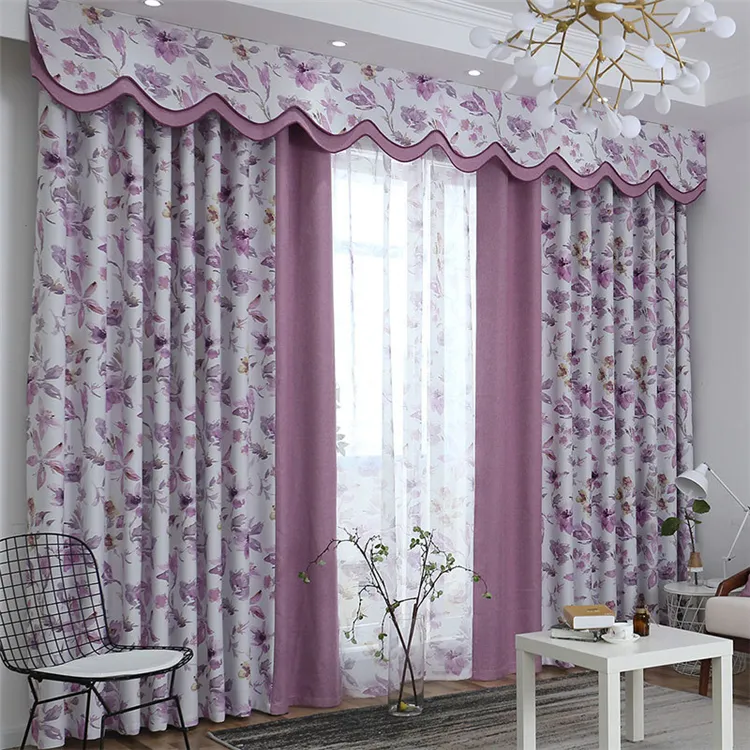 ZHONGHUA-cortina de estilo americano, tela de ventana opaca estampada de lujo, hecha a mano