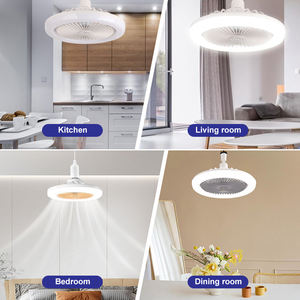 Giá bán buôn trong nhà phòng ngủ nhà bếp 3 bánh tốc độ gió E27 cơ sở 6 inch Quạt trần ánh sáng với và điều khiển từ xa - Product Image 6