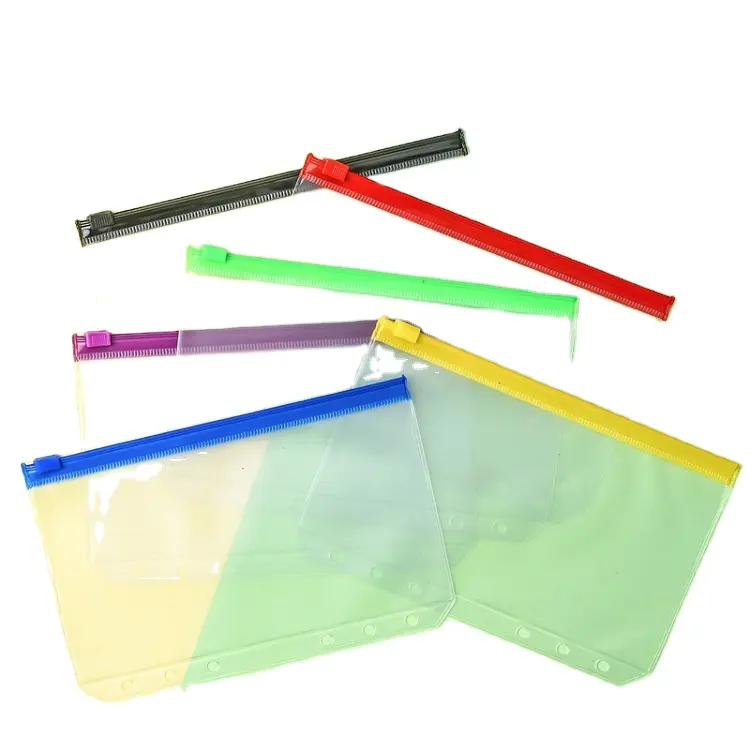 Многоцветные карманные папки из ПВХ A6 на молнии, сумки для купюр A4 A5 A6 A7, Сумка для документов с 6 отверстиями, папка для файлов на молнии