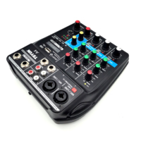 Console son à 4 canaux, mixeur Dj Audio, vidéo, karaoké Live, Console de mixage à 4 canaux, avec carte son