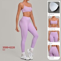 Ensemble de shorts de sport taille haute respirants et unis pour femmes, effet push-up amincissant, avec soutien-gorge de sport intégré, idéal pour le yoga
