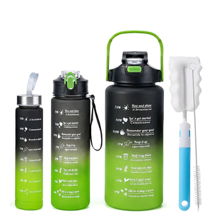 Lot de 3 Bouteilles d'Eau en Plastique Dégradé Portable Givré 2L, 2000ml, 800ml, 280ml – Vente en Gros - Product Image 1