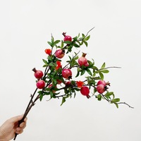 Kunstmatige 5-koppige kleine granaatappeltakken, mini-granaatappelvruchten, decoratief ornament voor woonkamer, tv-kast en tafel