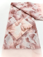 Tissu brodé 3D à perles ondulées pour robe de mariée haut de gamme et robe de mode féminine – En stock