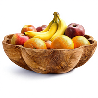 Promotieprijs Decoratieve massief teakhouten serveerschaal houten fruitschaal voor de keuken