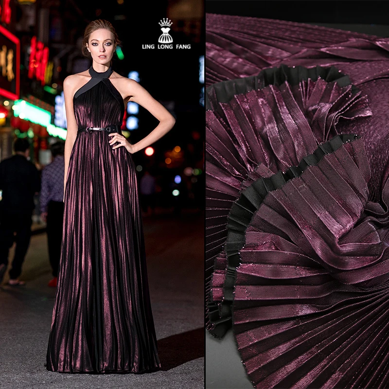 Phantom Mesh Pleated Fabric Dress Stage for Dress Fabric Wholesale Cloth Per Meter Apparel Sewing Diy Pure Polyester Material