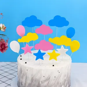도매 에바 스폰지 풍선 베이킹 장식 다채로운 거품 구름 풍선 다섯 별 케이크 토퍼 5pcs