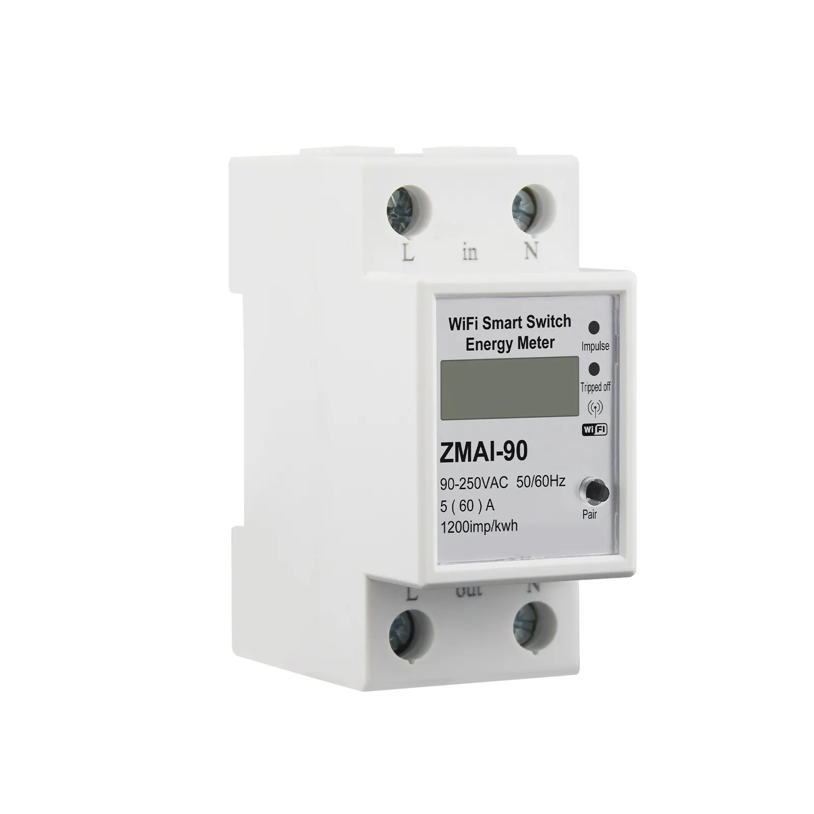 Wifi Elektriciteit Meter Smart Energy Meter 5(60) een 110V 230V Enkele Fase Din Rail Over Onder Spanning Huidige Bescherming