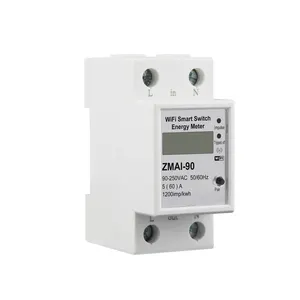 WIFI electricity meter smart energy meter 5(60)A 110V 230V Single phase Din rail over under voltage current protection