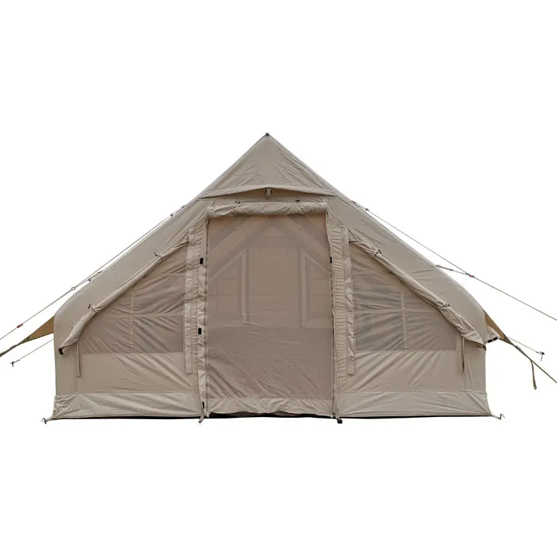 Custom Family Camping Tent Waterproof Outdoor Large Canvas Air Cotton Glamping Inflatable Camping Tent