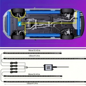 Bande lumineuse néon pour dessous <span class=keywords><strong>de</strong></span> voiture, RGB 8 couleurs, mode musique, avec télécommande par application, pour toutes les voitures - Product Image 2