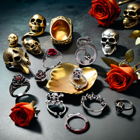 9 Pcs Gothique Vampire Ring Set Spider Snake Skull Skeleton Stacked Rings for Women Alloy Fashion Halloween Jewelry Anniversaries