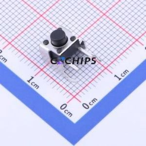 TS-1093C-A4B2-D1 Tactile Switch Bent Lead Through Hole-4P,6x6mm Single Pole Single Throw Round Button 1.8N Right Angle Insert - Product Image 1