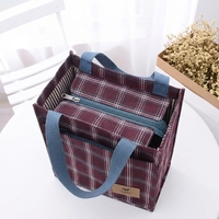 Sac fourre-tout à imprimé écossais de capacité moyenne, doublure TC imperméable, taille personnalisée pour les trajets quotidiens et le transport de repas