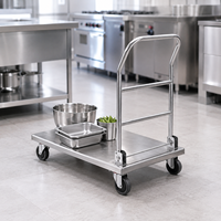 Chariot alimentaire mobile en acier inoxydable de qualité alimentaire 304 201 pour restaurant et hôtel
