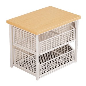 IJzerhouten Chinese stijl bureau-opbergplank voor eettafel; Uitschuifbare 2-laags <span class=keywords><strong>organizer</strong></span> voor snacks, theekopjes, theezakjes, koffiemachines - Product Image 6