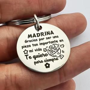 Llavero de acero inoxidable para madrina y <span class=keywords><strong>padrino</strong></span>, <span class=keywords><strong>regalo</strong></span> de llavero, divertido llavero creativo con hebilla para llave, <span class=keywords><strong>regalo</strong></span> de Navidad - Product Image 3