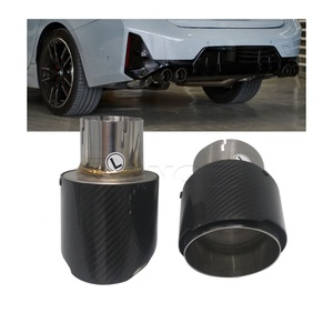 High Performance Carbon Fiber Exhaust Tip Muffler Clamp Glossy Black Tail Pipe for BMW M4 G82 G83 G80 M3 - Product Image 2