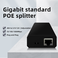 Répartiteur POE standard actif 12W Sortie 5V/9V/12V Câble divisé réglable et données vers l'appareil final tel que le téléphone IP avec caméra IP.
