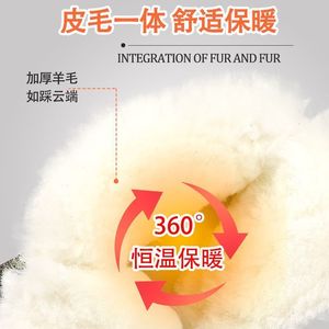 รองเท้าบูทหนังวัวหนาสำหรับผู้ชาย ฤดูหนาว อุ่น กันน้ำ กันลื่น ส้นกลาง รองเท้าบูทสำหรับกิจกรรมกลางแจ้ง สีเขียวทหาร - Product Image 5