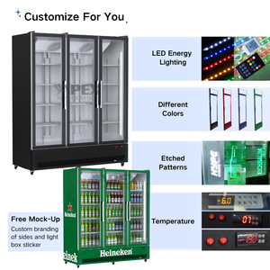 Réfrigérateur commercial pour supermarché, 3 portes, 5 étagères - Product Image 2