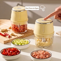 Draagbare USB elektrische voedselhakker, mini groente-, knoflook- en vleesmolen, keuken gadget voor thuis en onderweg