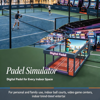 Simulateur de padel d'intérieur en métal rouge avec jeu de projection AR de tennis 10x5x4m pour centres sportifs