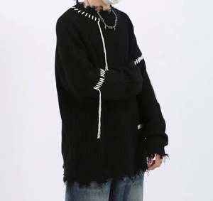 Pull en tricot de style raglan à la mode personnalisé Pull en tricot à manches longues pour hommes - Product Image 2