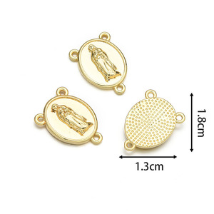 Colgante Religioso Redondo JS2068 de la Virgen de Guadalupe con Retrato Detallado de José Gregorio Hernández para la Fabricación de Joyería y Collares - Product Image 4