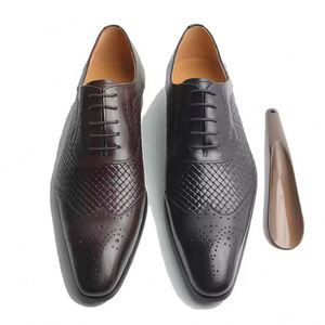 High Quality Pointed Toe Carved Lace-Up Men's Formal <b>Shoes</b> Business Banquet & Wedding Leather <b>Shoes</b> with <b>Height</b> <b>Increasing</b> - Product Image 1